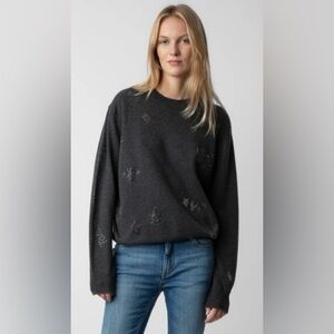 NWOT Zadig & Voltaire Pravis Strass Embellished Cashmere Sweater
